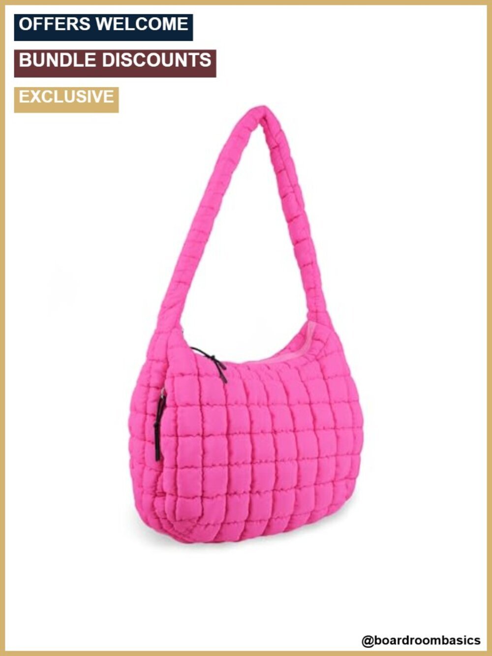 Quilted Puffer Tote Bag Crossbody Shoulder Hobo Lightweight Nylon Purse